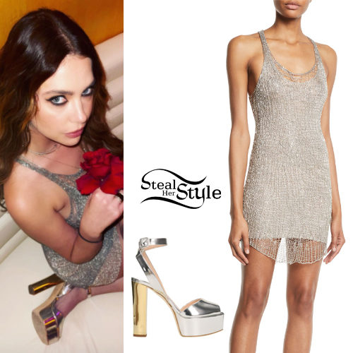 Metal Mini Dress, Platform Sandals