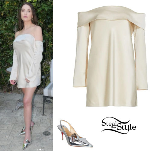 Off-Shoulder Dress, Silver Pumps