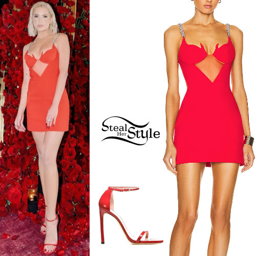 Red Dress and Sandals