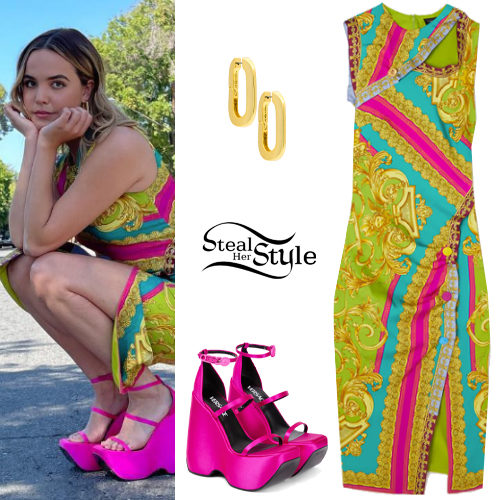 Printed Dress, Pink Platform