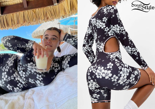 Black Floral Bodysuit