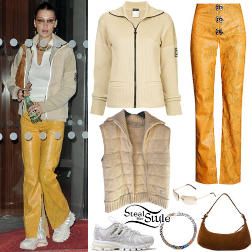 Beige Jacket, Orange Snake Pants
