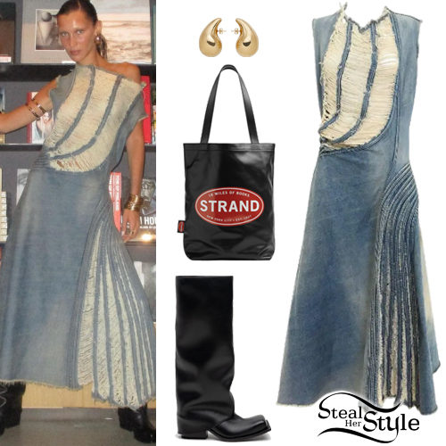 Denim Dress, Leather Boots