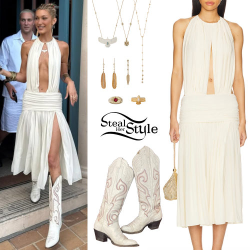 Draped Midi Dress, Western Boots