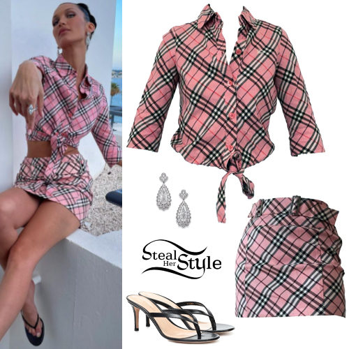 Pink Check Shirt and Skirt