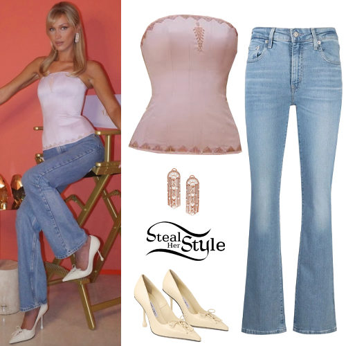 Pink Corset and Blue Bootcut Jeans