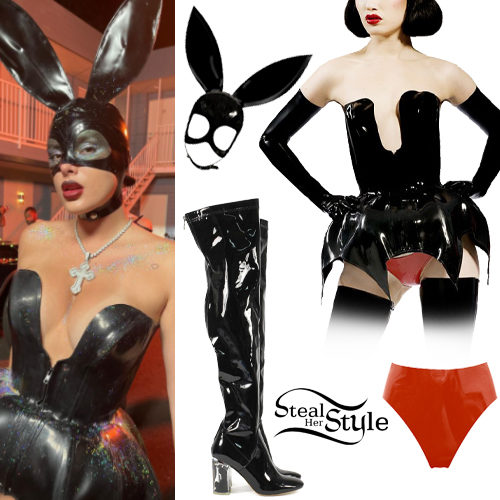 Latex Corset and Bunny Ears