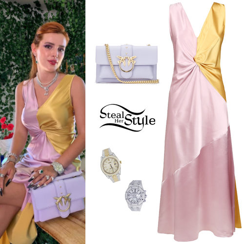 Two-Tone Dress, Lilac Bag