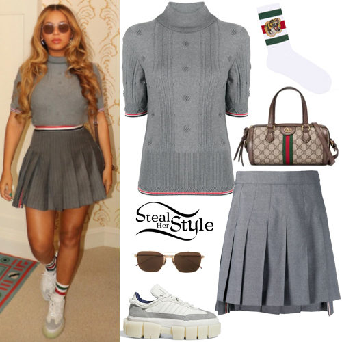 Grey Sweater and Mini Skirt