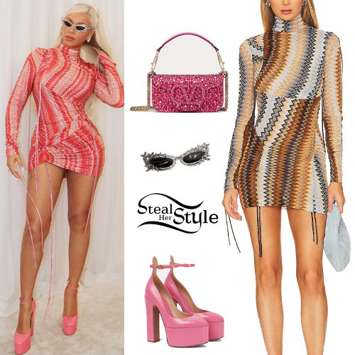 Printed Mini Dress, Pink Pumps