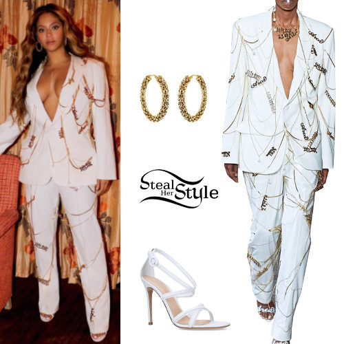 White Suit and Sandals
