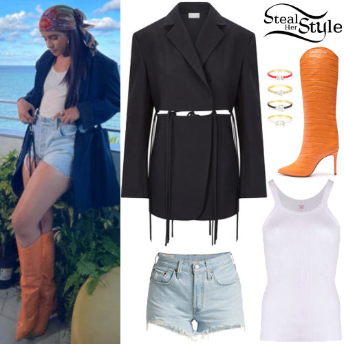 Black Blazer, Denim Shorts