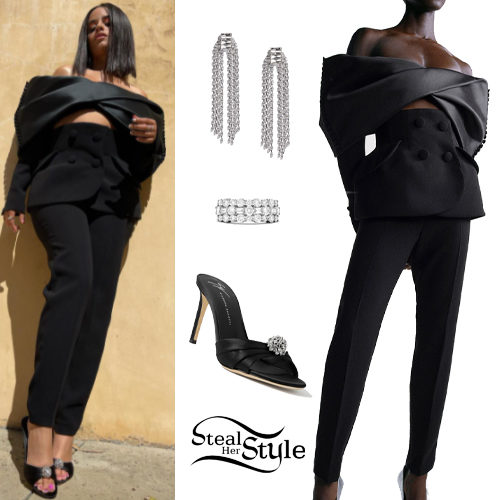 Black Suit, Embellished Shoes