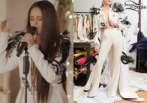 Embellished Jacket, White Pants