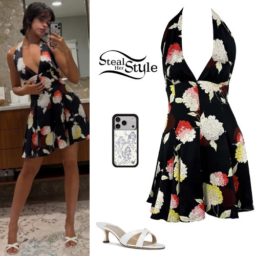 Floral Dress, White Sandals