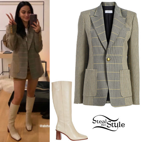 Plaid Blazer, White Boots