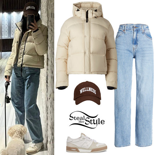 Puffer Jacket, Blue Jeans