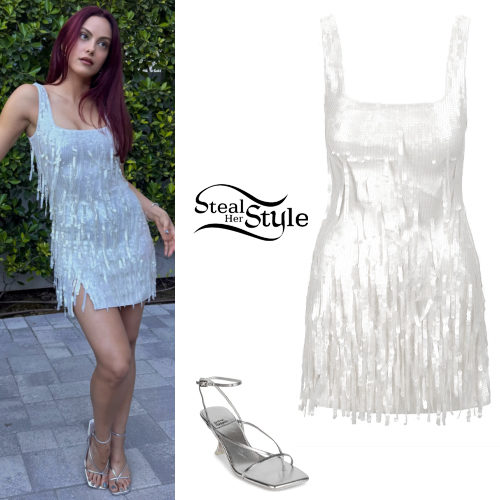 Sequin Dress, Silver Sandals
