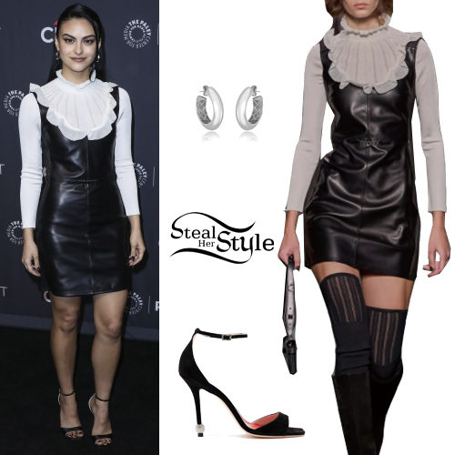 White Blouse, Leather Dress