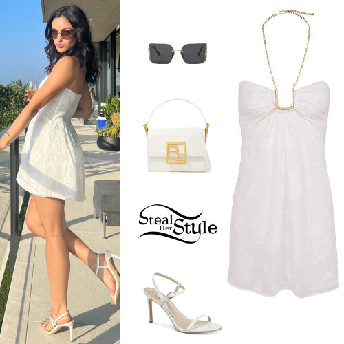 White Mini Dress and Sandals