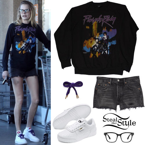 Purple Rain Top, White Sneakers