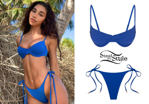 Blue Underwire Bikini and Side-Tie Bottoms