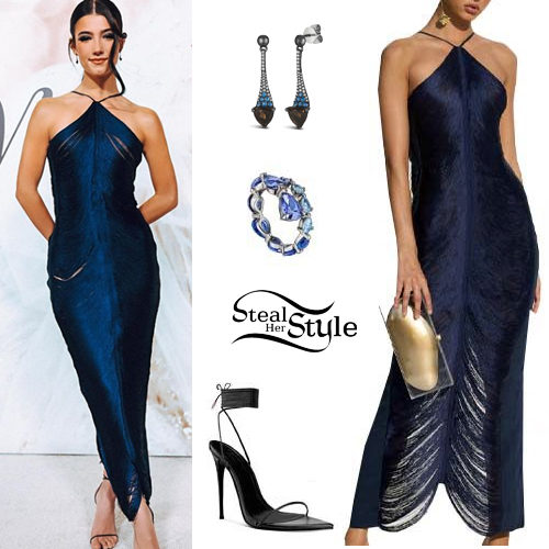 Blue Dress, Strappy Sandals