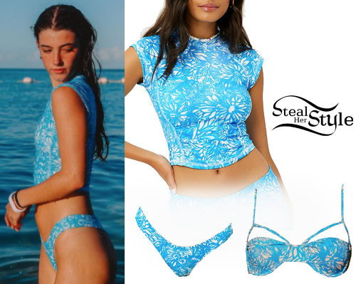 Blue Floral Top and Bikini