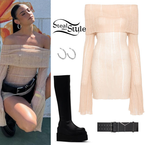 Knit Blouse, Platform Boots