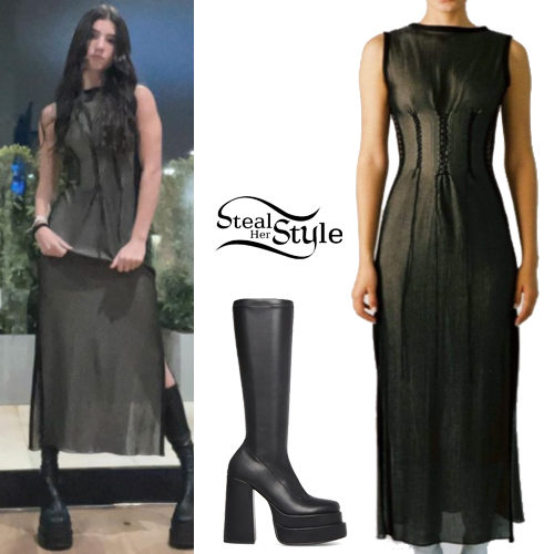 Stitch Detail Dress, Platform Boots