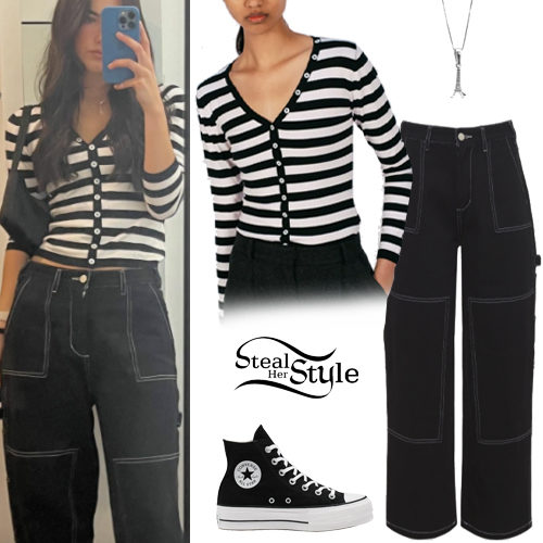 Striped Cardigan, Cargo Pants