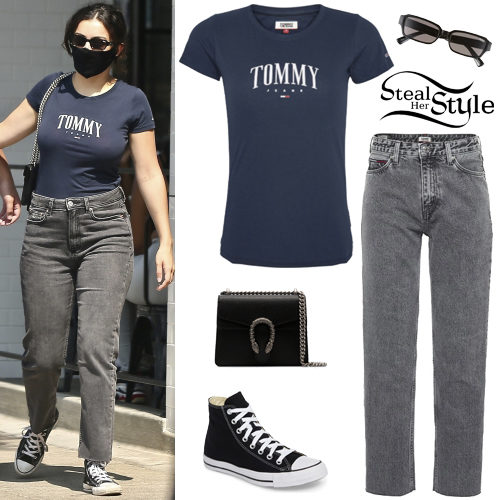 Blue T-Shirt, Straight Jeans