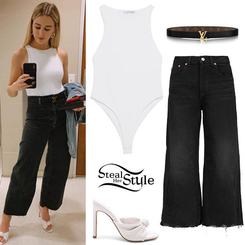 White Bodysuit, Crop Jeans