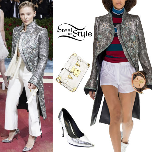 Silver Embroidered Tailcoat and White Trousers