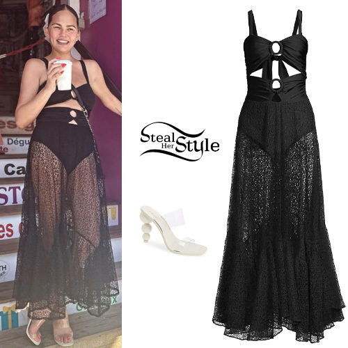 Black Cutout Dress, PVC Heels