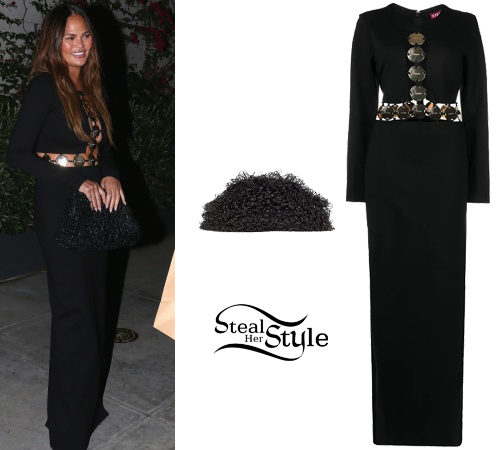 STAUD Cutout Maxi Dress and Bottega Veneta Sponge Bag