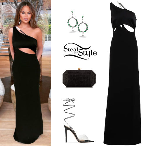 Black Maxi Dress, PVC Sandals