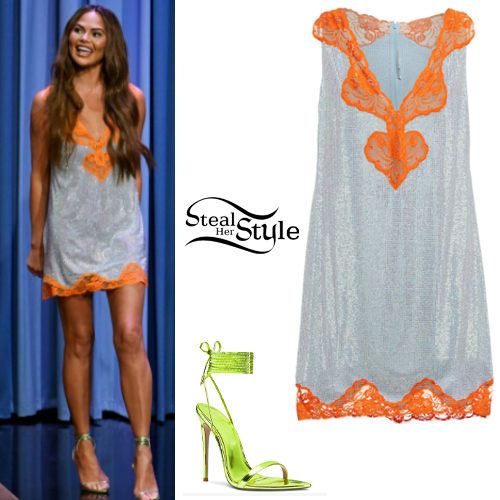 Crystal Mini Dress, Strappy Sandals