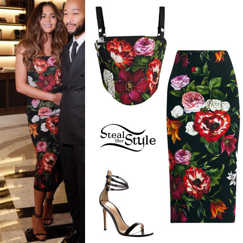 Floral Corset Top and Midi Skirt