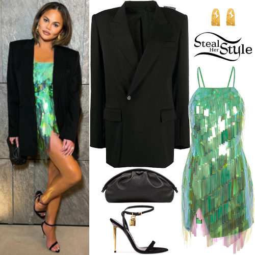 Green Dress, Black Blazer