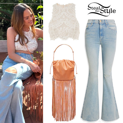 Lace Top, Wide-Leg Jeans