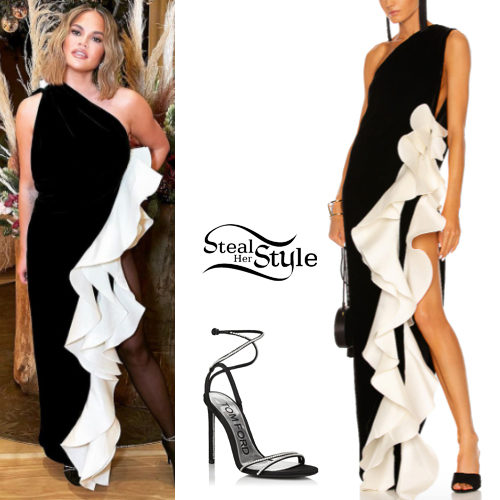 Ruffle Dress, Crystal Sandals