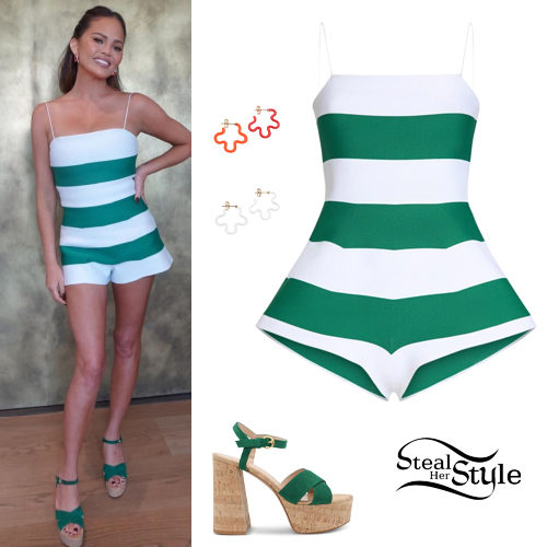 Striped Playsuit, Platform Shoes