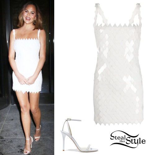 White Mini Dress and Sandals