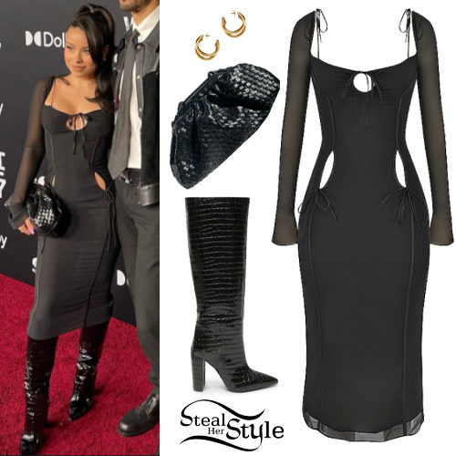 Black Dress, Patent Boots