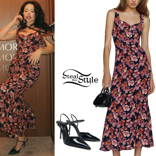 Floral Dress, Black Pumps