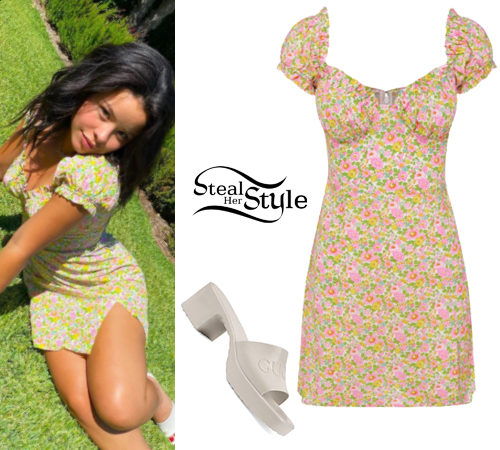 Floral Mini Dress and Platform Sandals