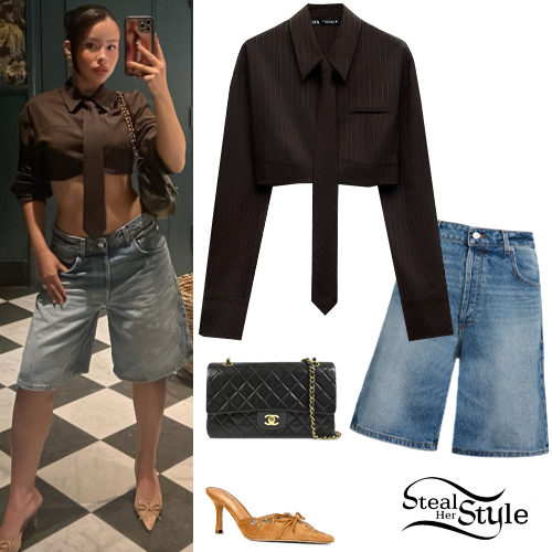 Necktie Top, Denim Bermuda