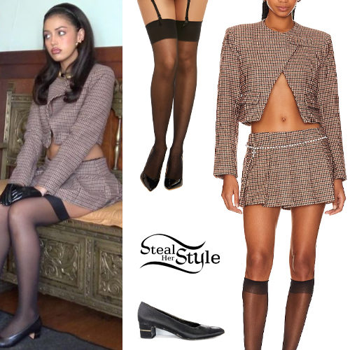 Plaid Dress, Black Pumps