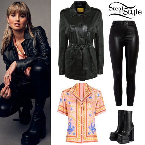 Leather Jacket, Printed Shirt